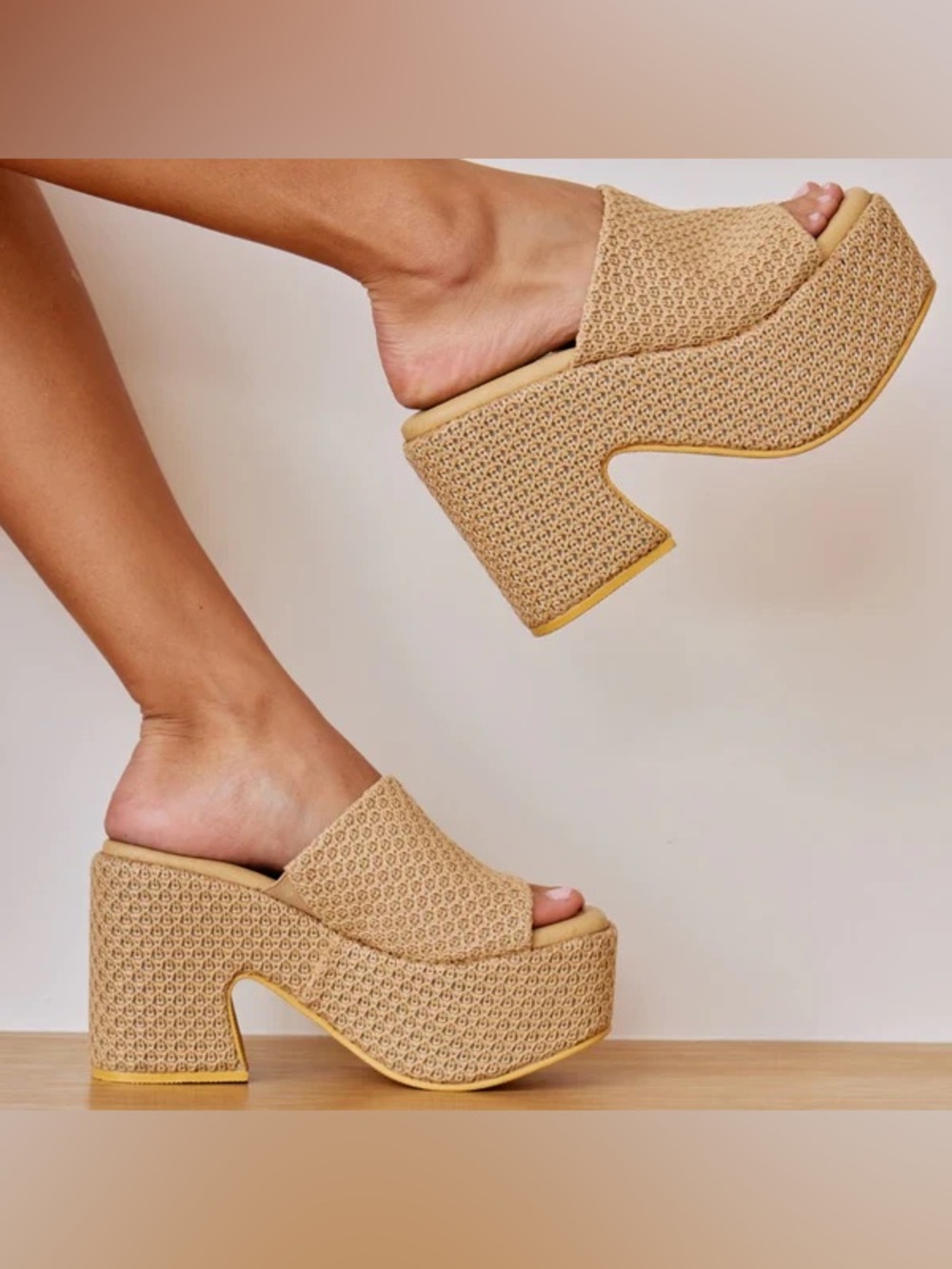 BEACH BY MATISSE Como Block Heel Platform Sandals - Tan
